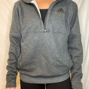 Grey adidas half zip sweatshirt. Size Small, gently worn.